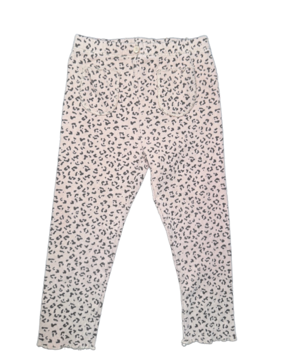 Zara Leopard Print Ribbed Leggings - Size 2/3T