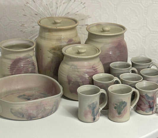 Blush Strokes Pottery Set