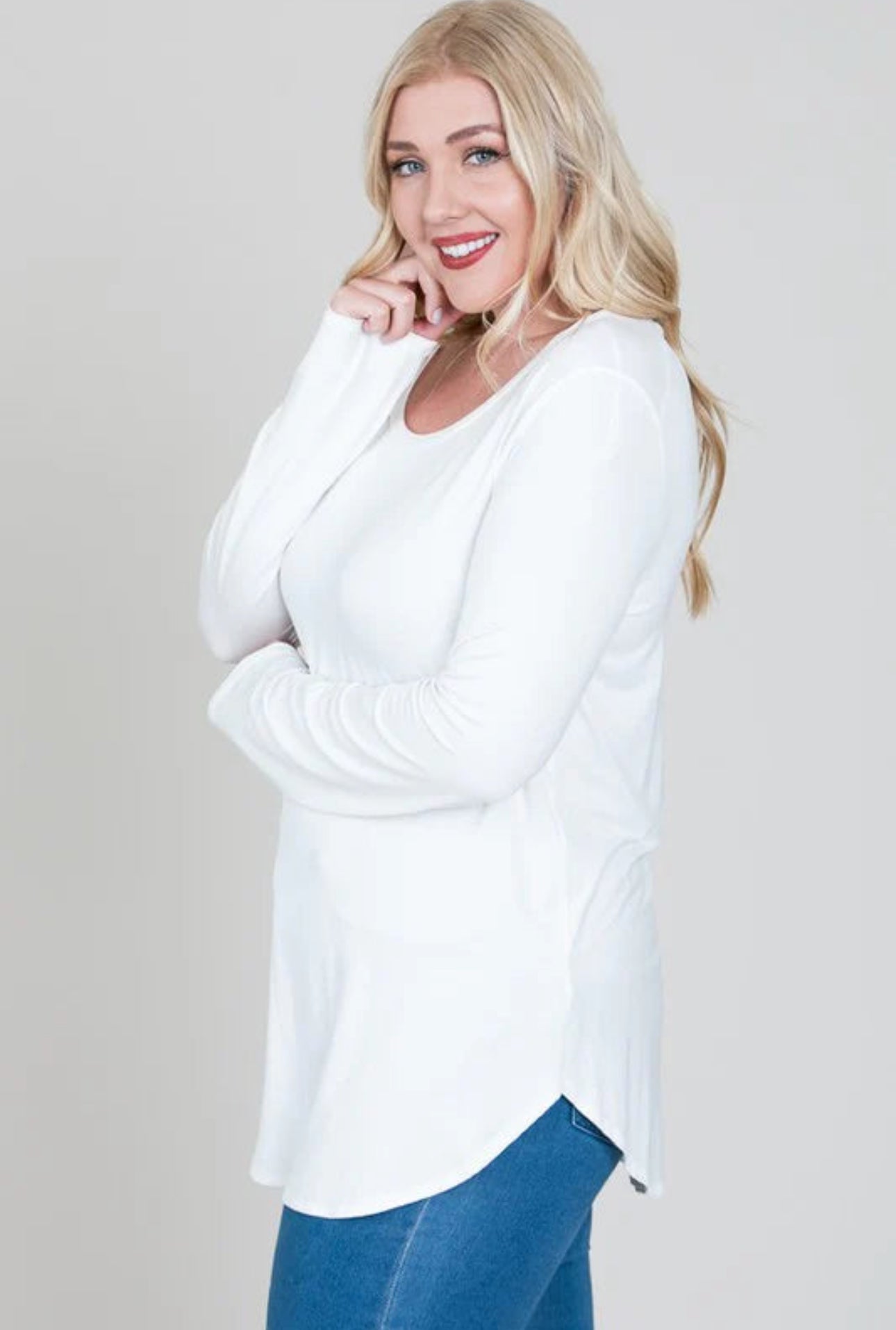 Ivory Long Sleeve Modal Top