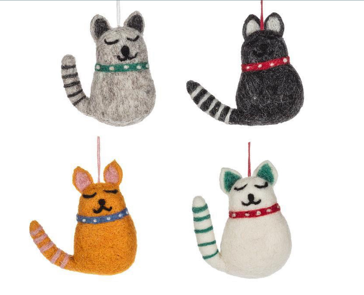 Smiling Cat Ornament - 3” - Assorted