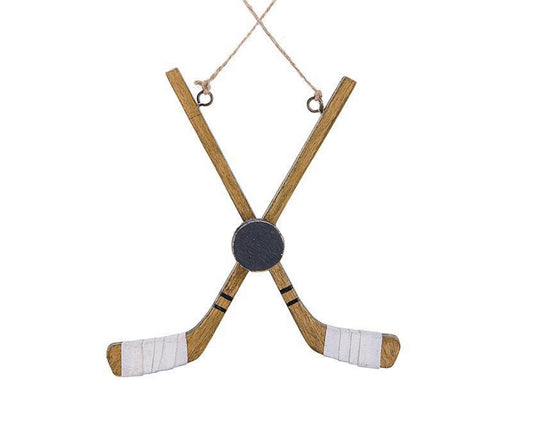 Crossed Stick and Puck Ornament