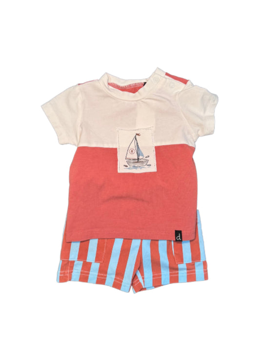 Deux Par Deux Two Piece Short Set - Size 0/3 Months