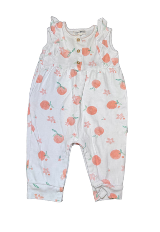 Rabbit + Bear Peach Romper - 3/6 Month