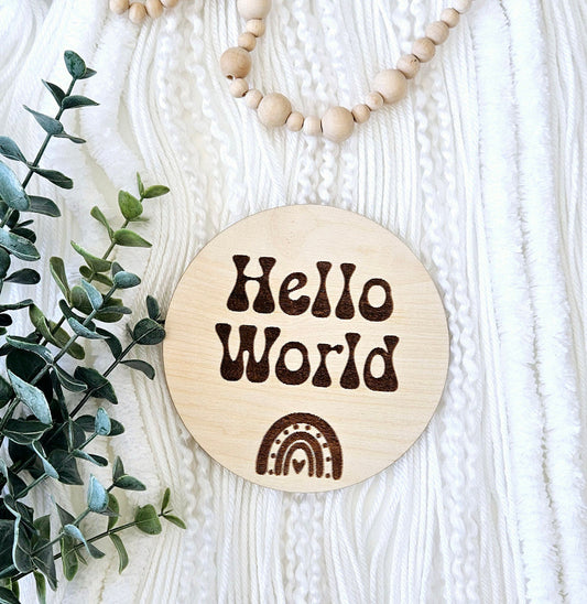 Wooden Baby Announcement