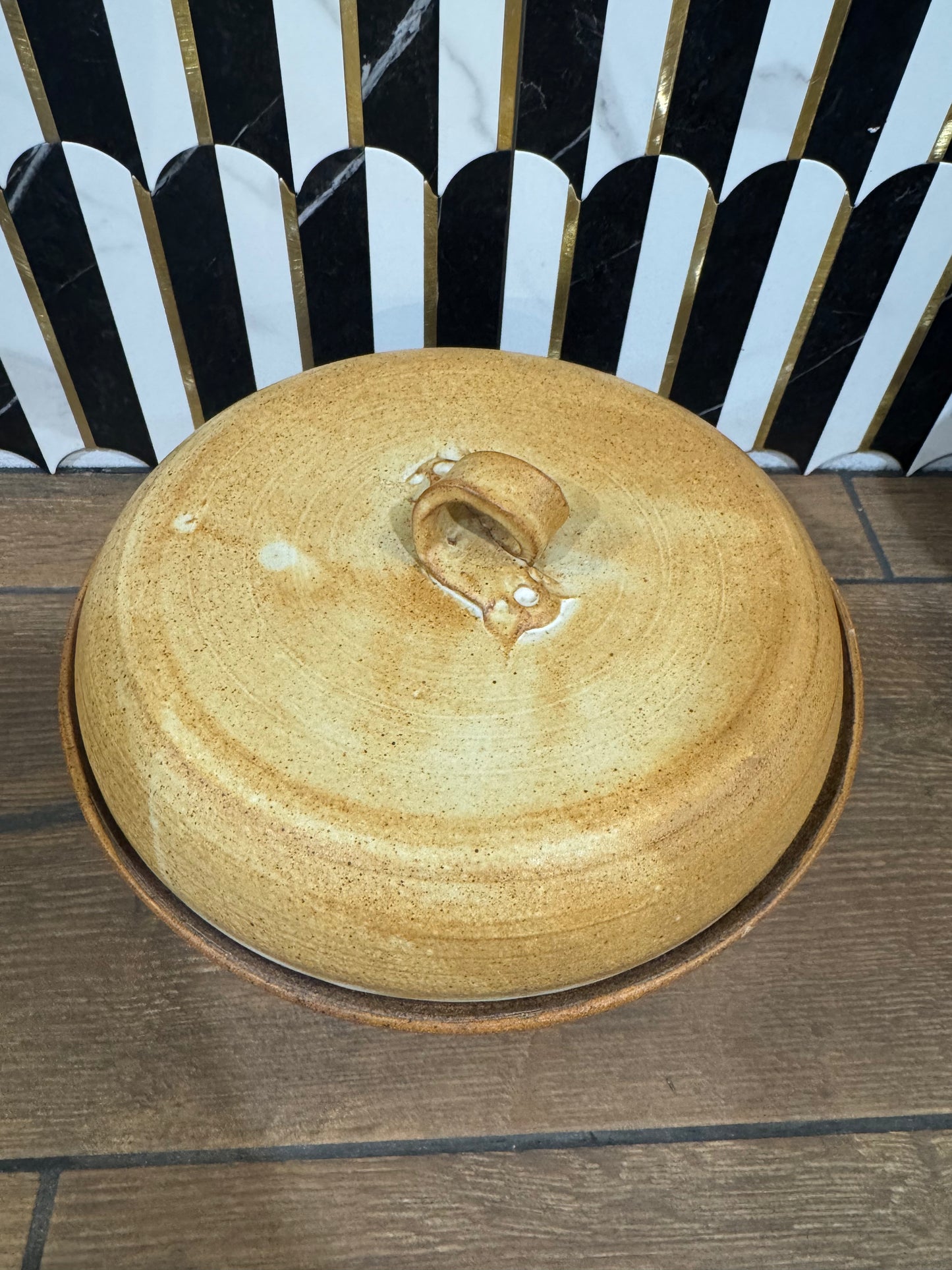 Brown Pottery Bean Pot