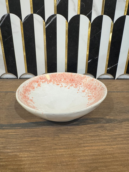 Small Red and White Pottery Bowl