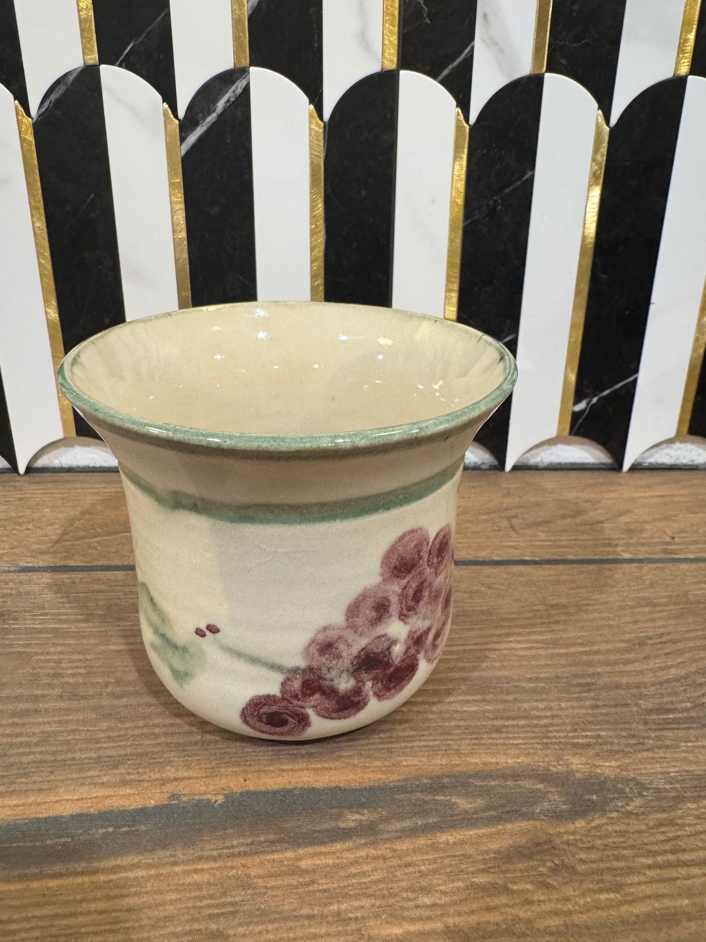 Pottery Cup with Grapes