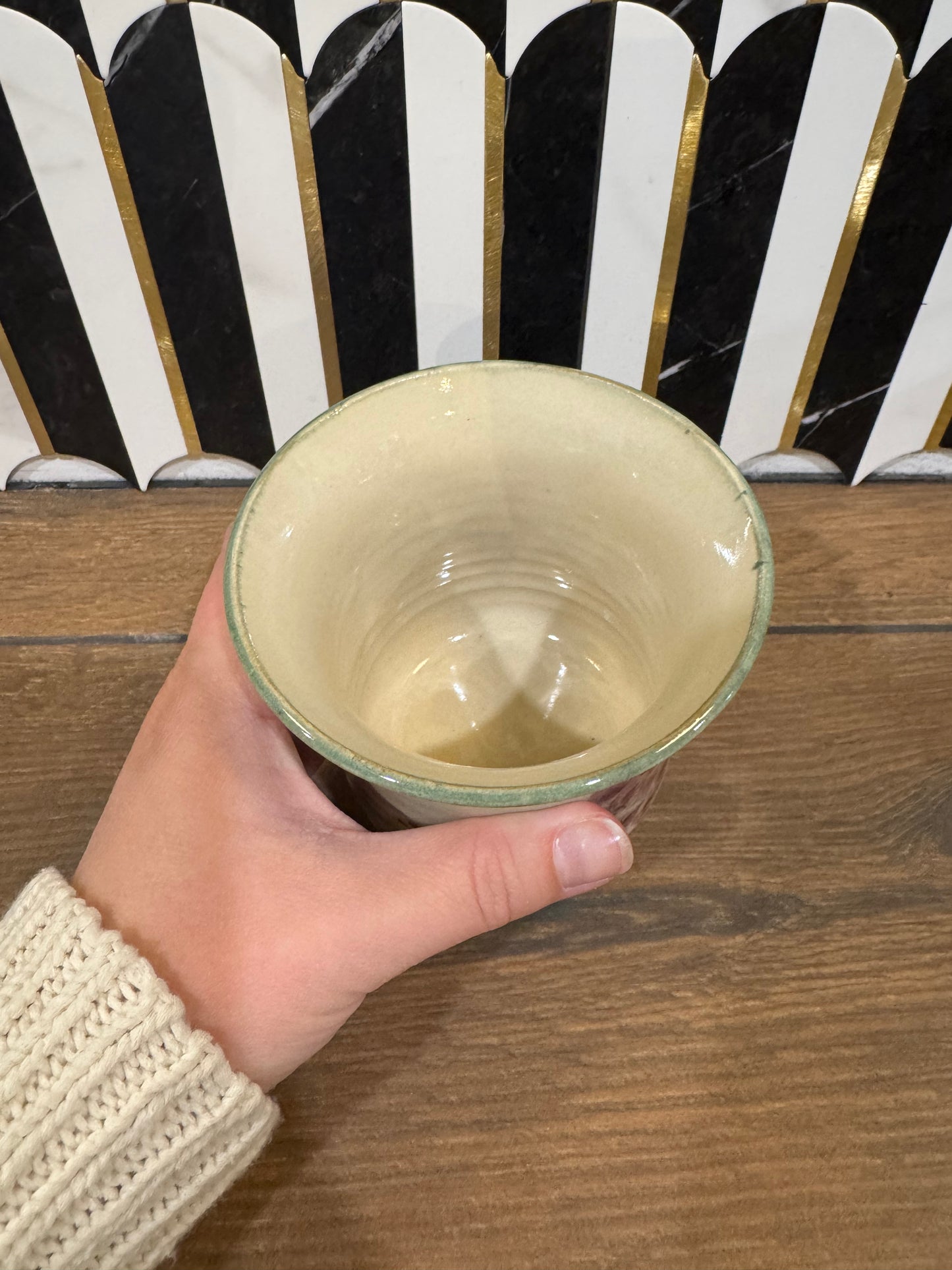 Pottery Cup with Grapes