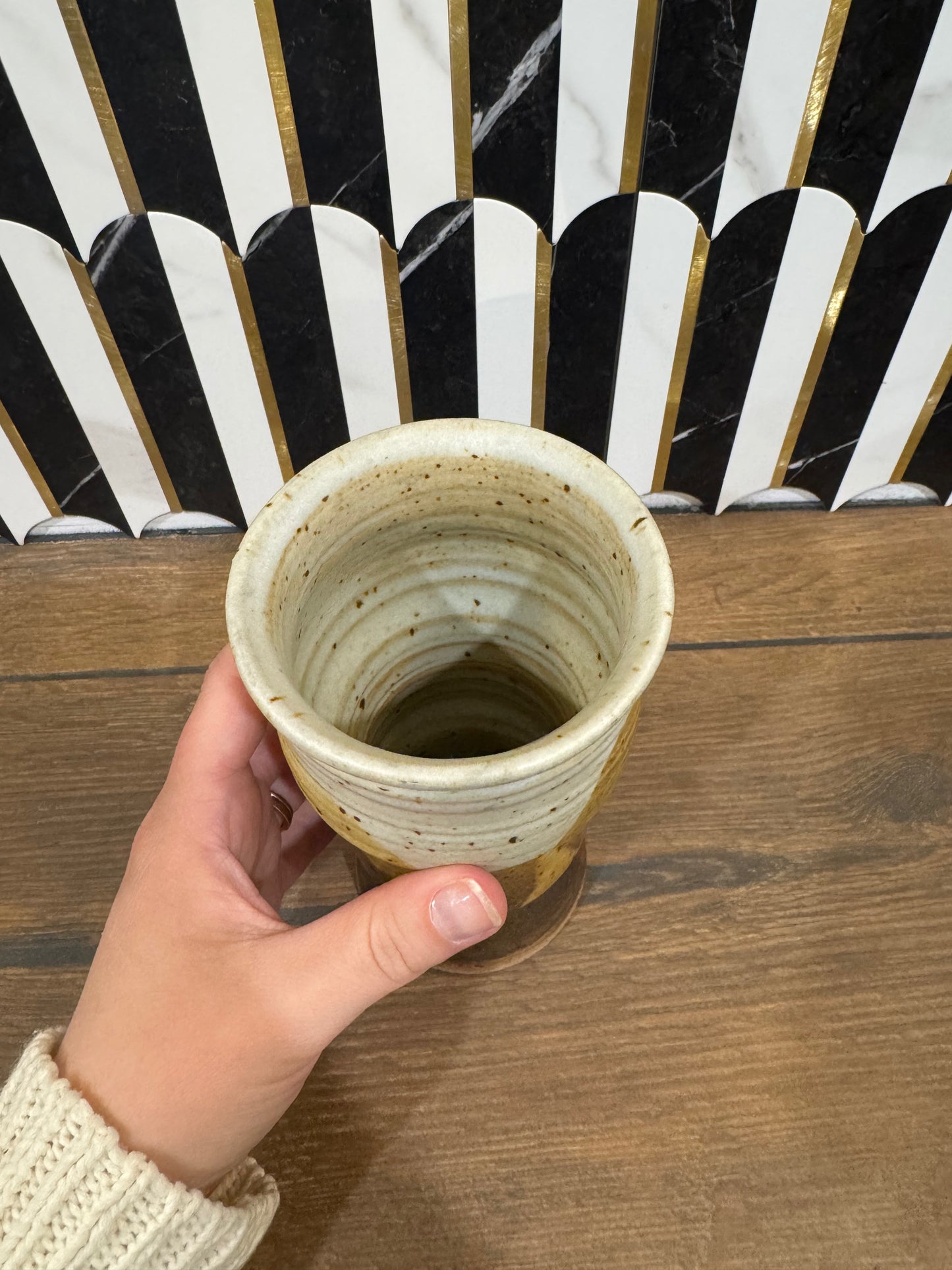 Brown Speckled Pottery Vase