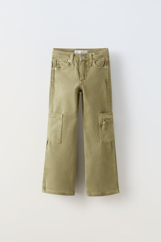 Zara Kids Cargo Stretch Pants - Size 8