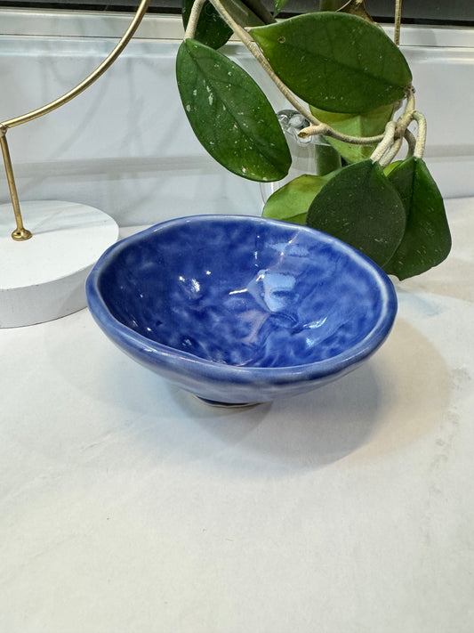 Small Blue Pottery Trinket Dish