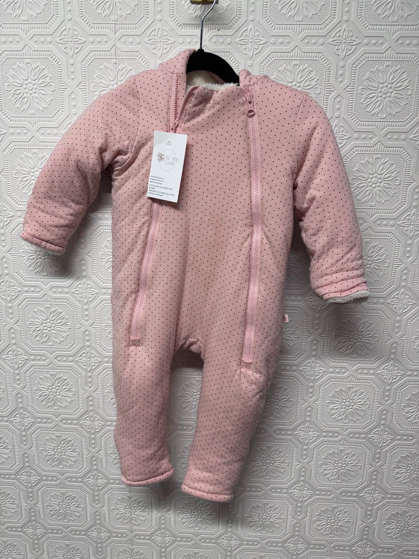 Gap Pink Polkadot Bunting Suit - Size 6/12 Months