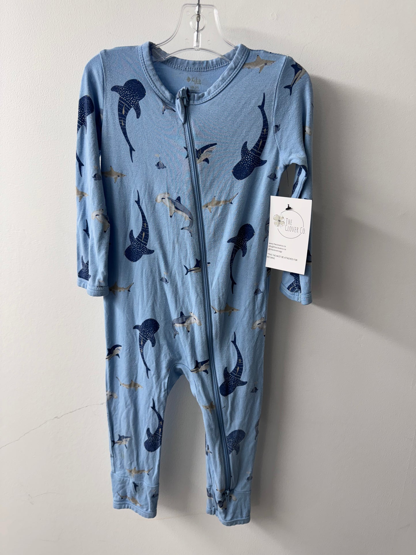 Kyte Baby Shark Footless Sleeper - Size 18/24 Months