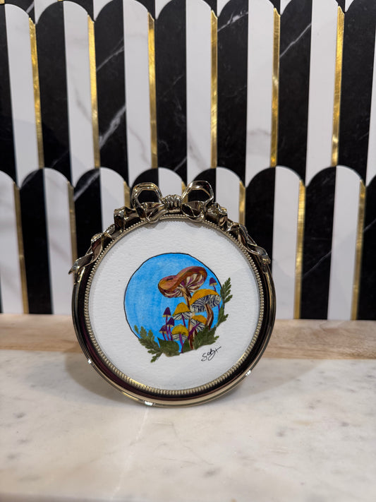 Floral Garden Art - Round Mushrooms