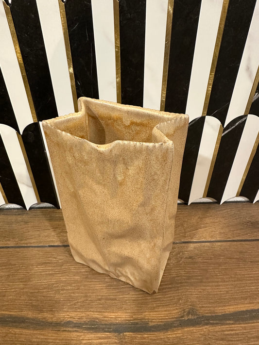 Pottery Paper Bag Vase