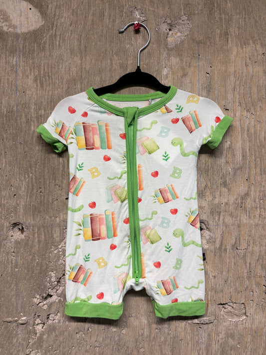 The Sleepy Sloth BookWorm Print T-Shirt Romper - 0-3 Months