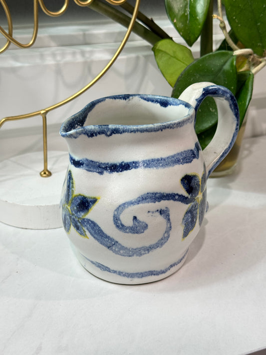 Pottery Pitcher - Blue Floral