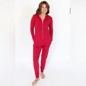 Smash + Tess Red Half Zip Romper - Size XXXL