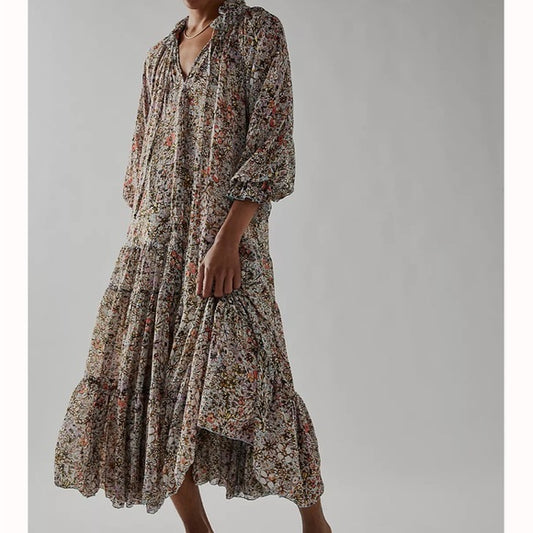 Free People Feelin’ Groovy Maxi Dress Size L NWT