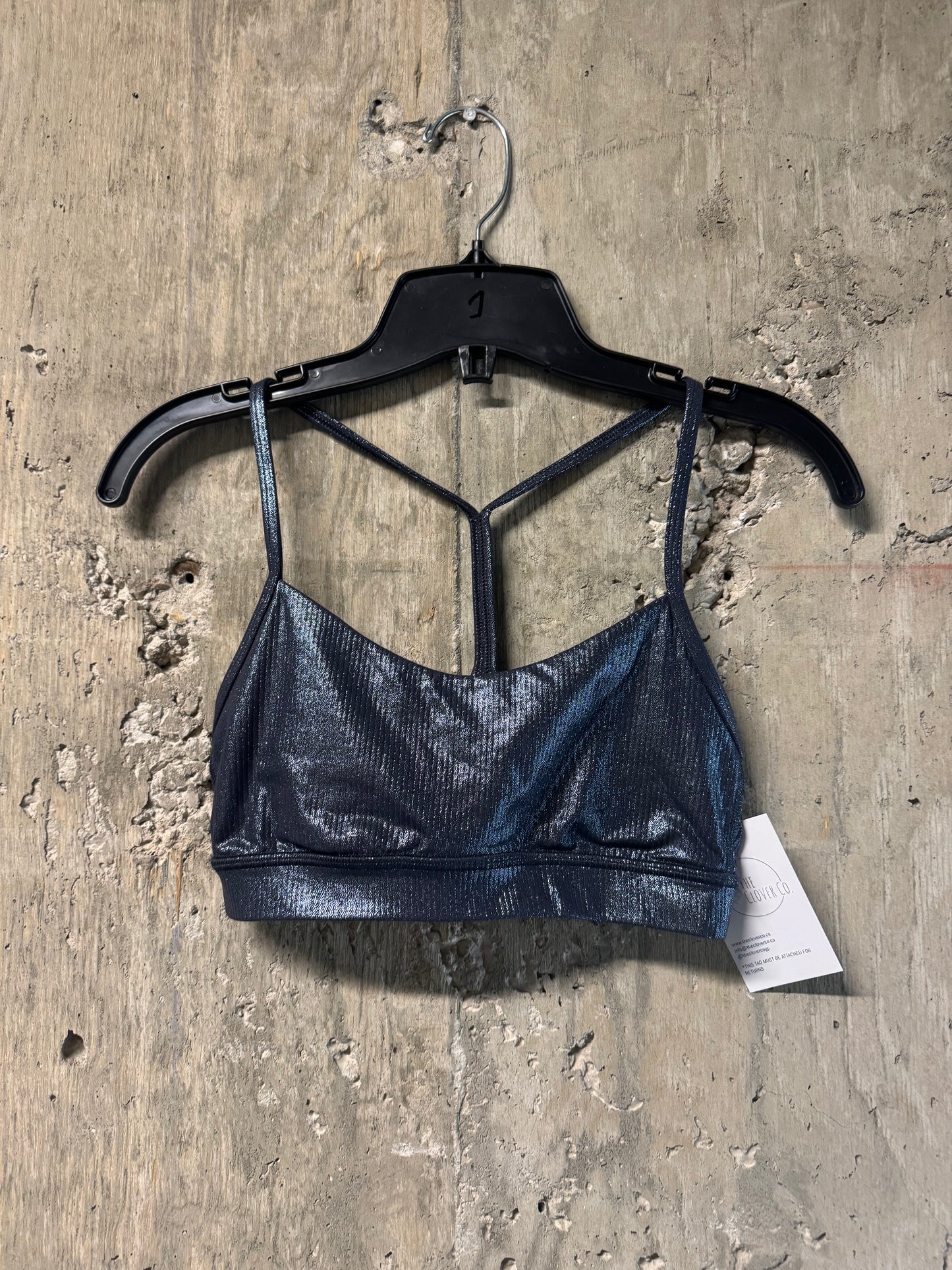Lululemon Flow Y Nulu Sports Bra Metallic Size 4