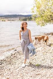 Smash + Tess Tank Romper Grey Medium