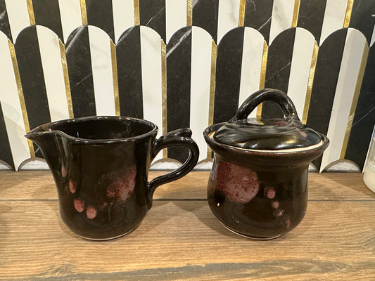 Pottery Cream & Sugar Set