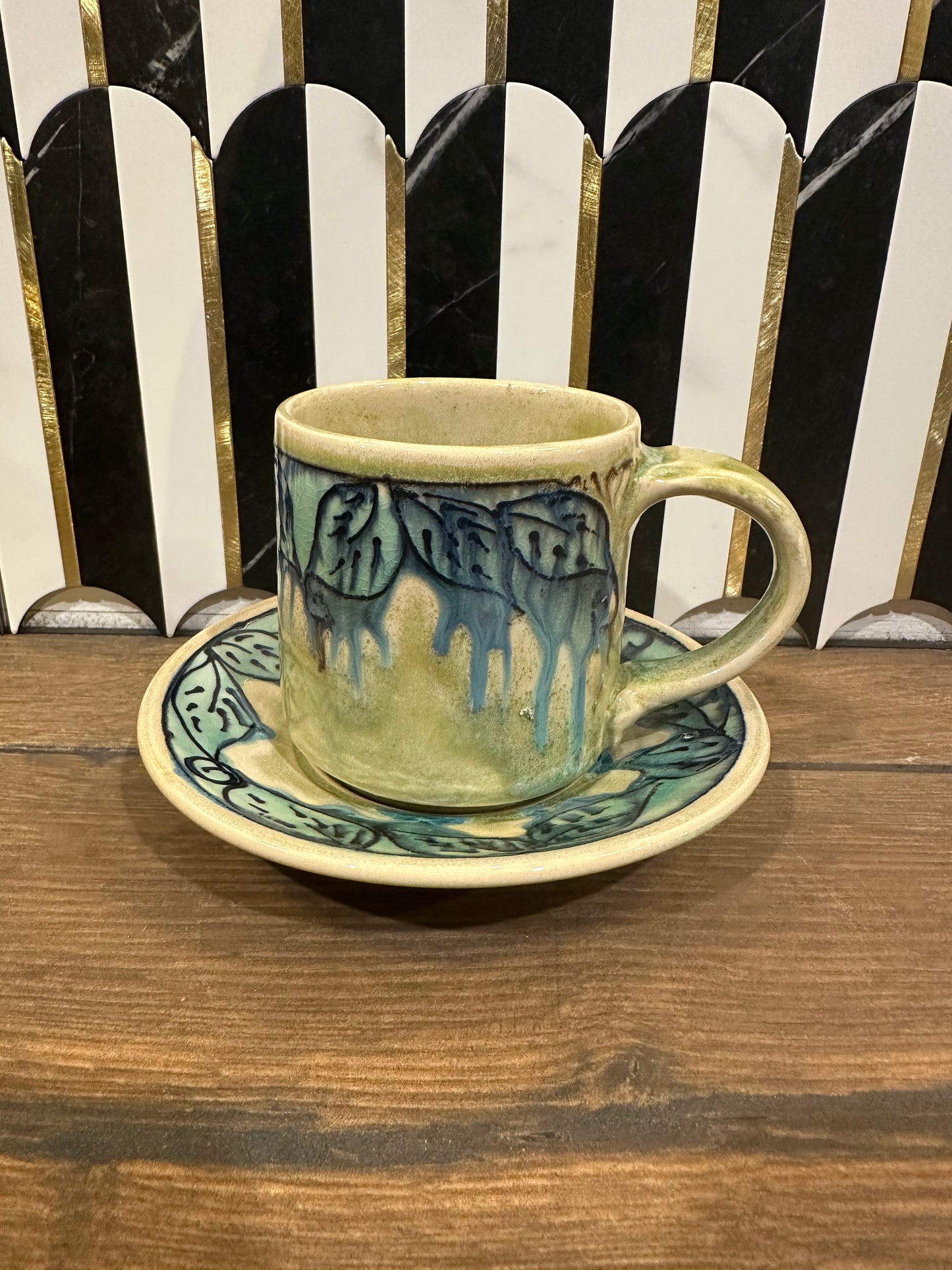 Pottery Cup & Saucer