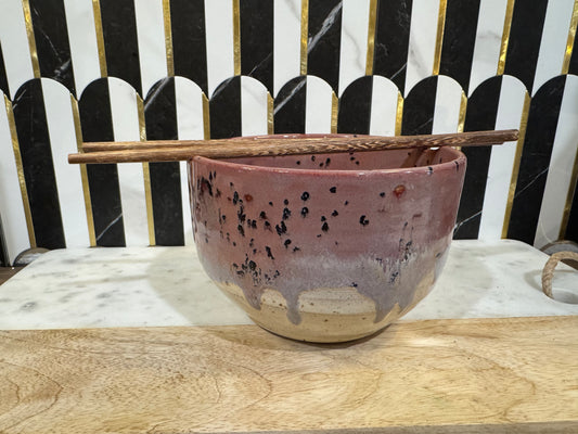 Ceramic Ramen Bowl Speckled Mauve