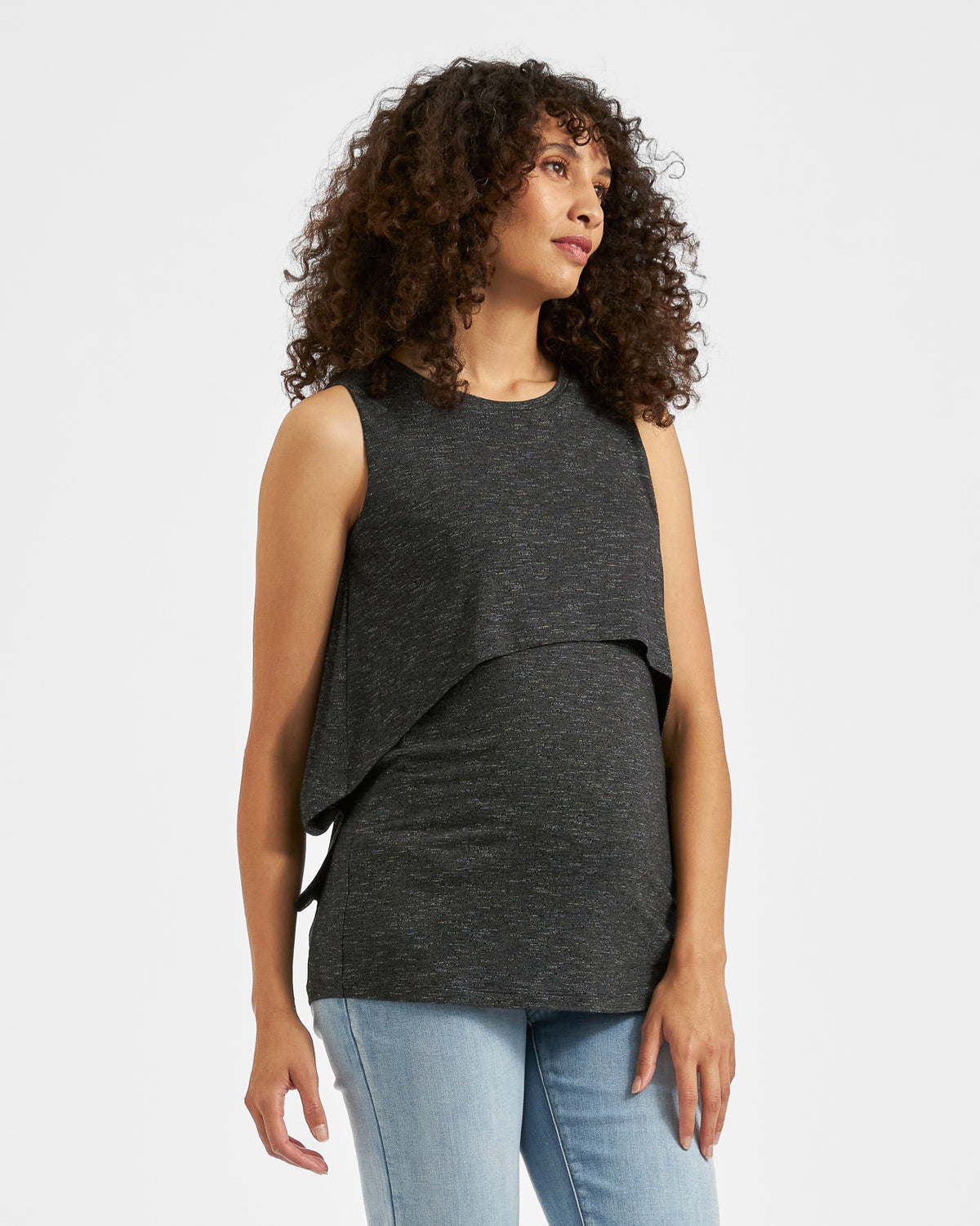 Ripe Summer Swing Back Nursing Tank Grey XL