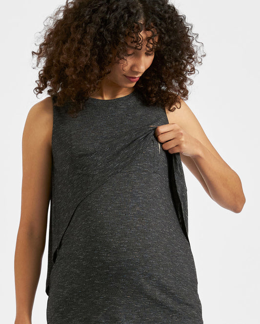 Ripe Summer Swing Back Nursing Tank Grey XL