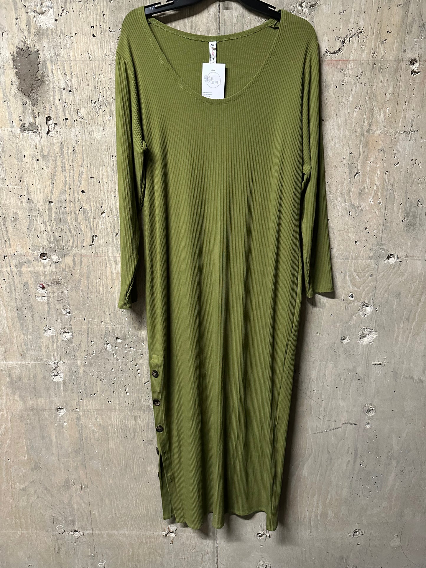 Lav & Kush Green Ribbed Dress Sz XXL