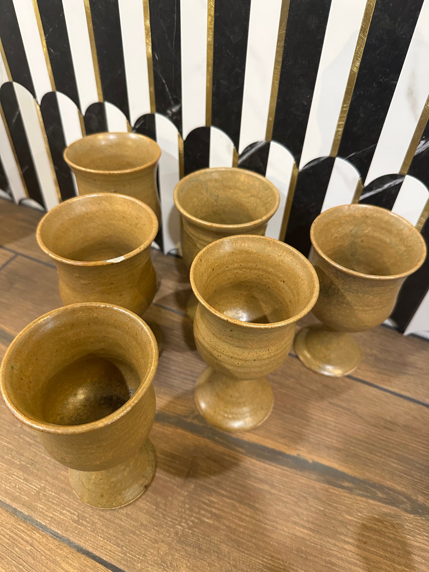 Set of 6 Pottery Goblets