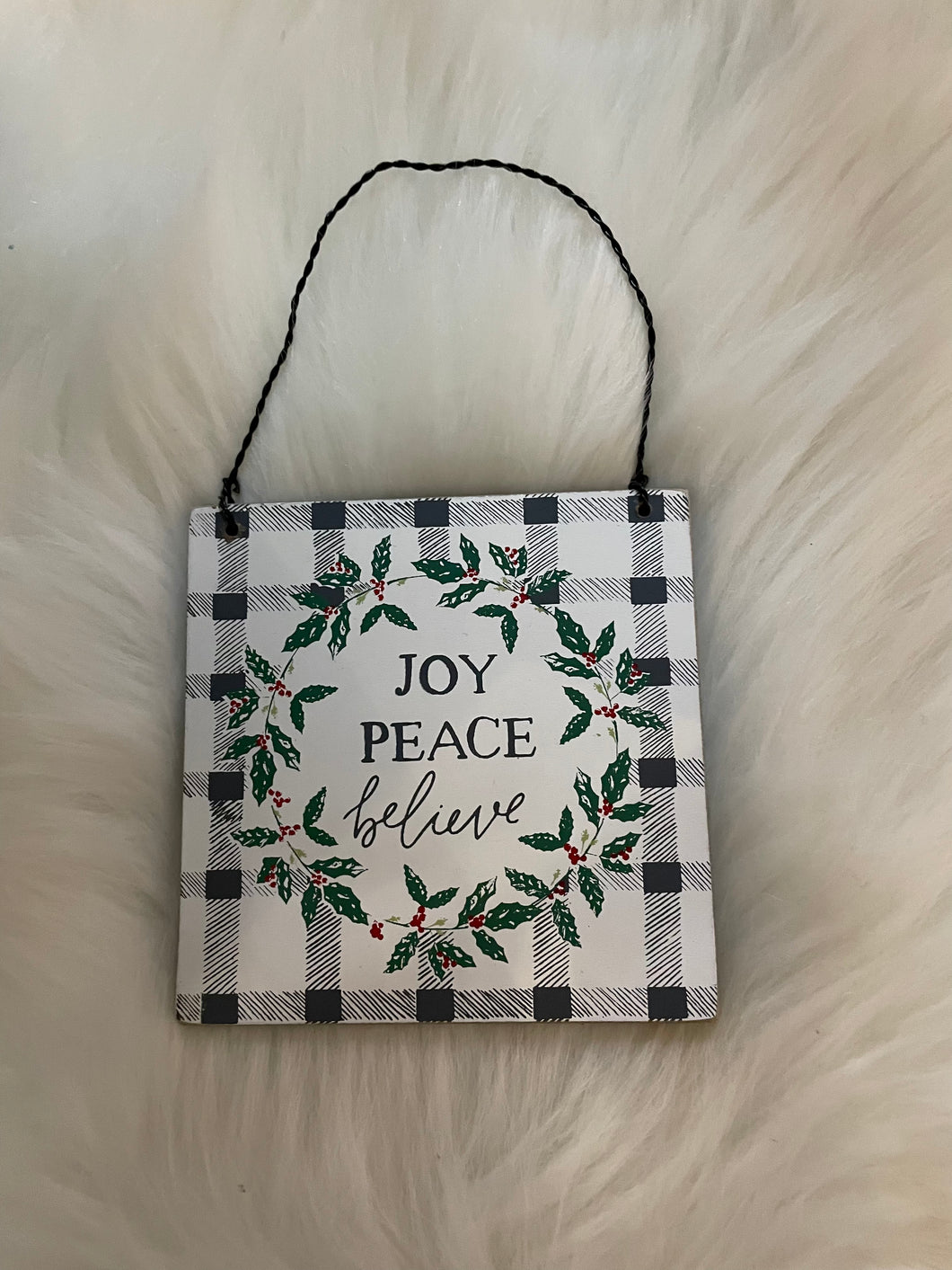 Joy Peace Believe Ornament