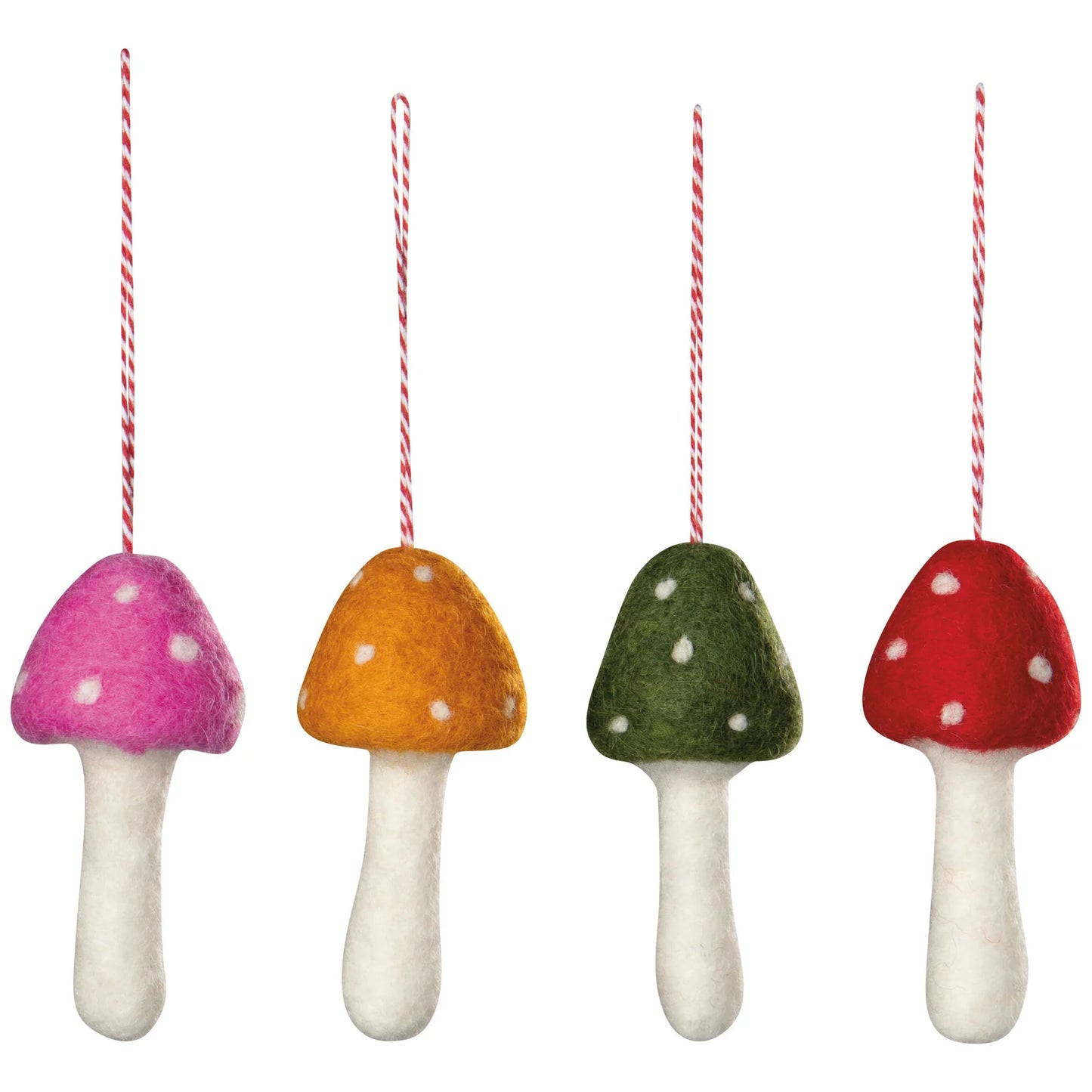 Toadstool Felt Christmas Tree Ornaments (Assorted)