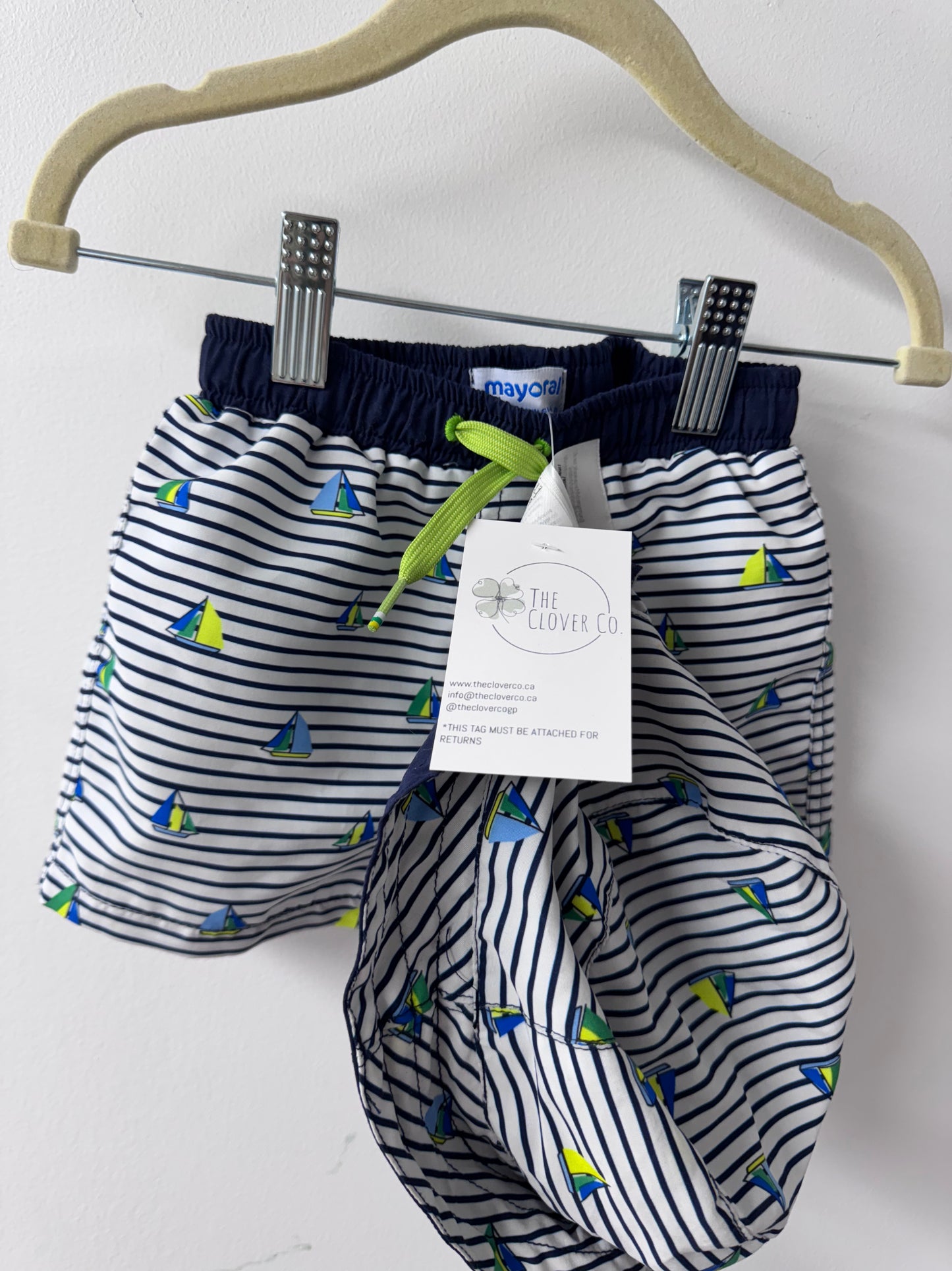 Mayoral Swim Shorts + Sun Hat - Size 12 Months