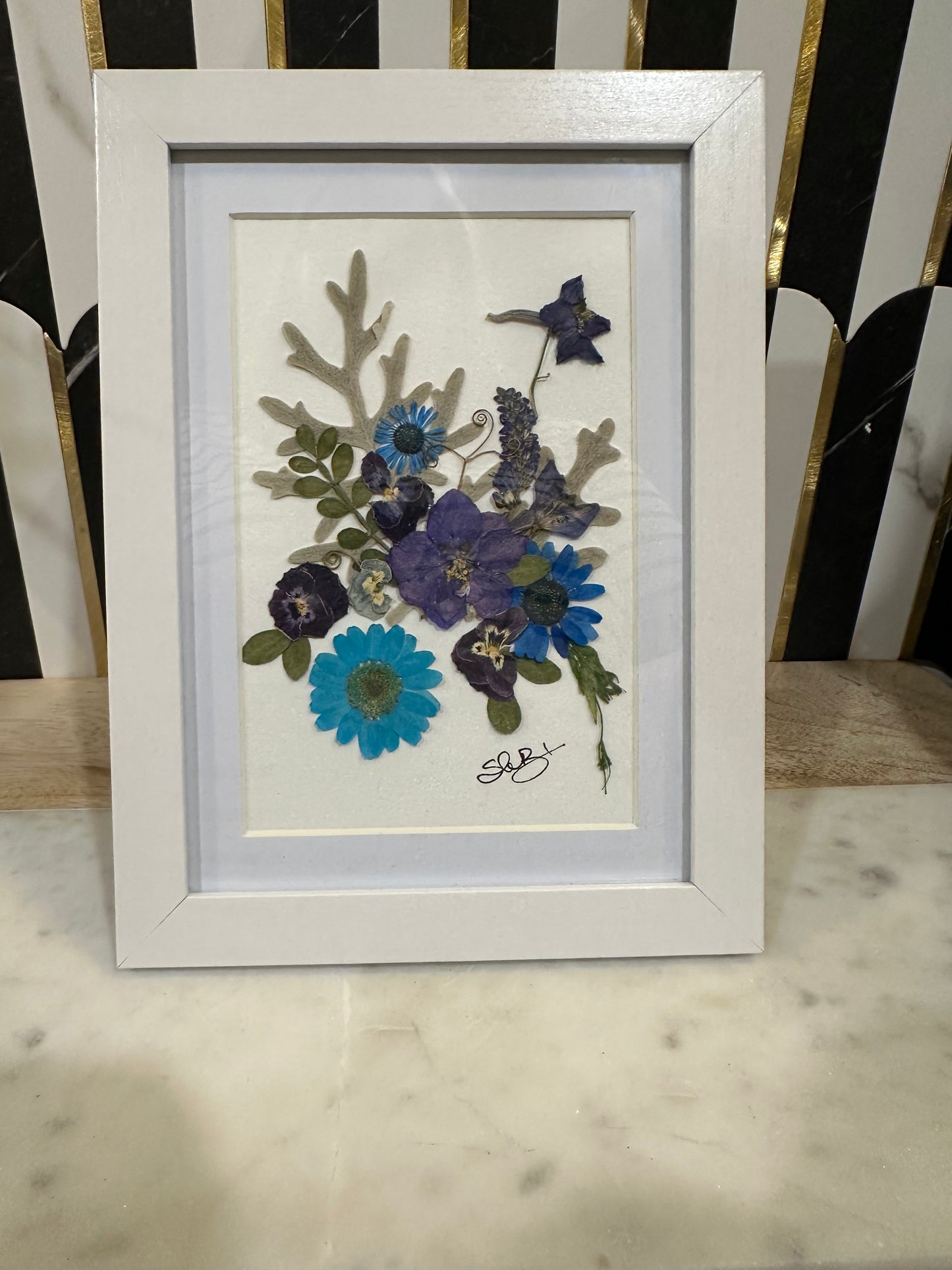 Floral Garden Art - 4x6 Blue Flowers