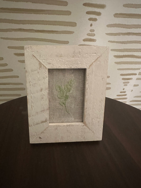 Needle and Fern - Embroidered Light Eucalyptus Stem