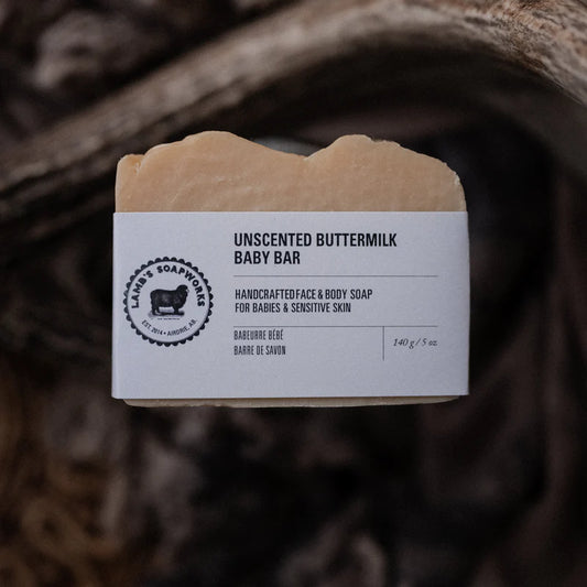 Lamb Soapworks Unscented Buttermilk Baby Bar Soap