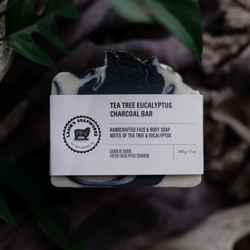 Lamb Soapworks Tea Tree Eucalyptus Charcoal Soap Bar