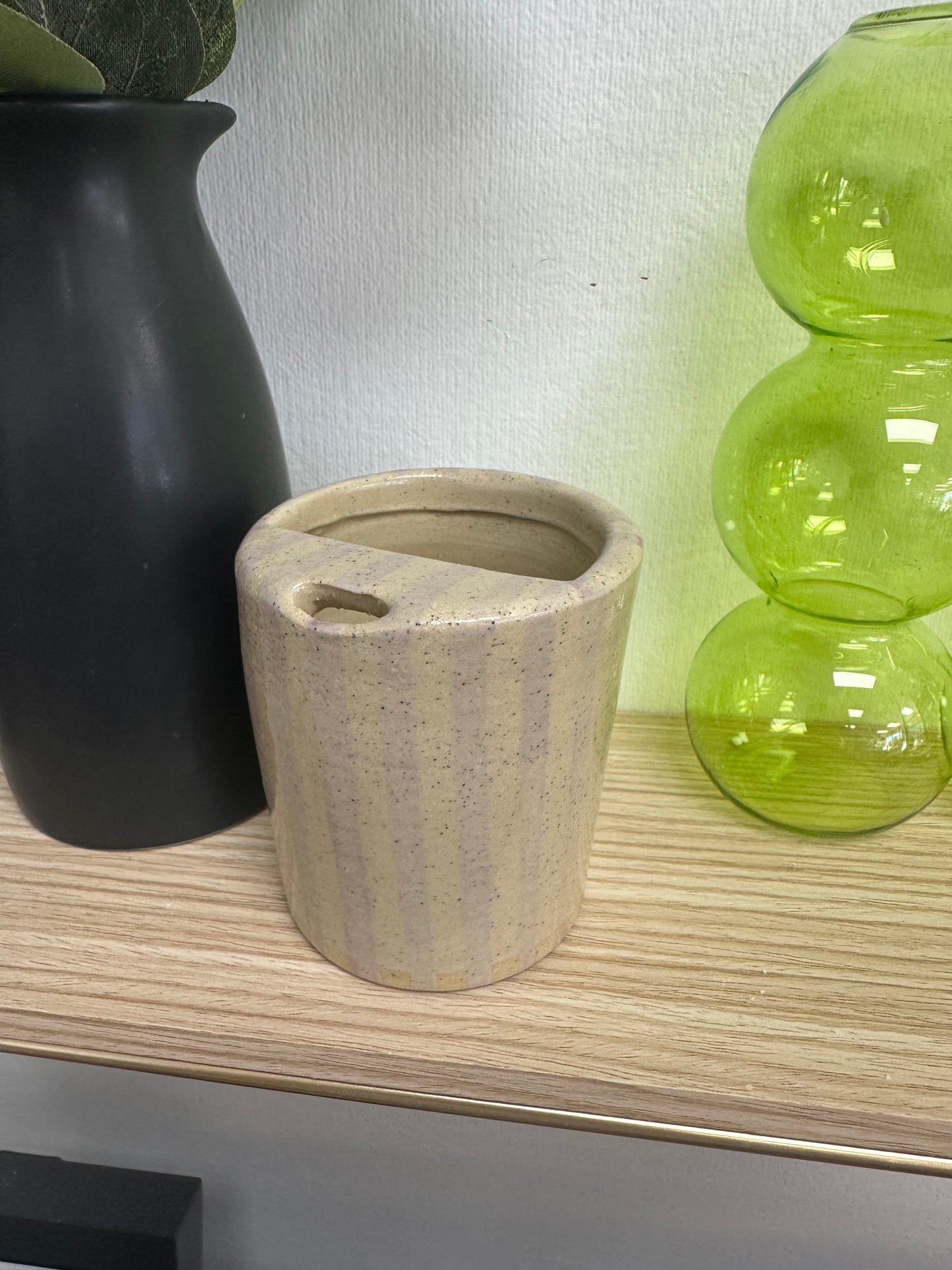 Tulie Pottery Striped Travel Mug