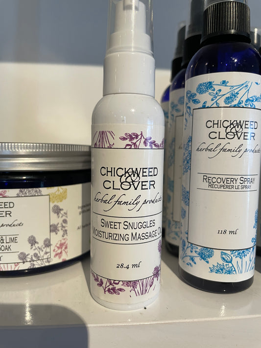 Chickweek and Clover Sweet Snuggles Moisturizing Massage Oil