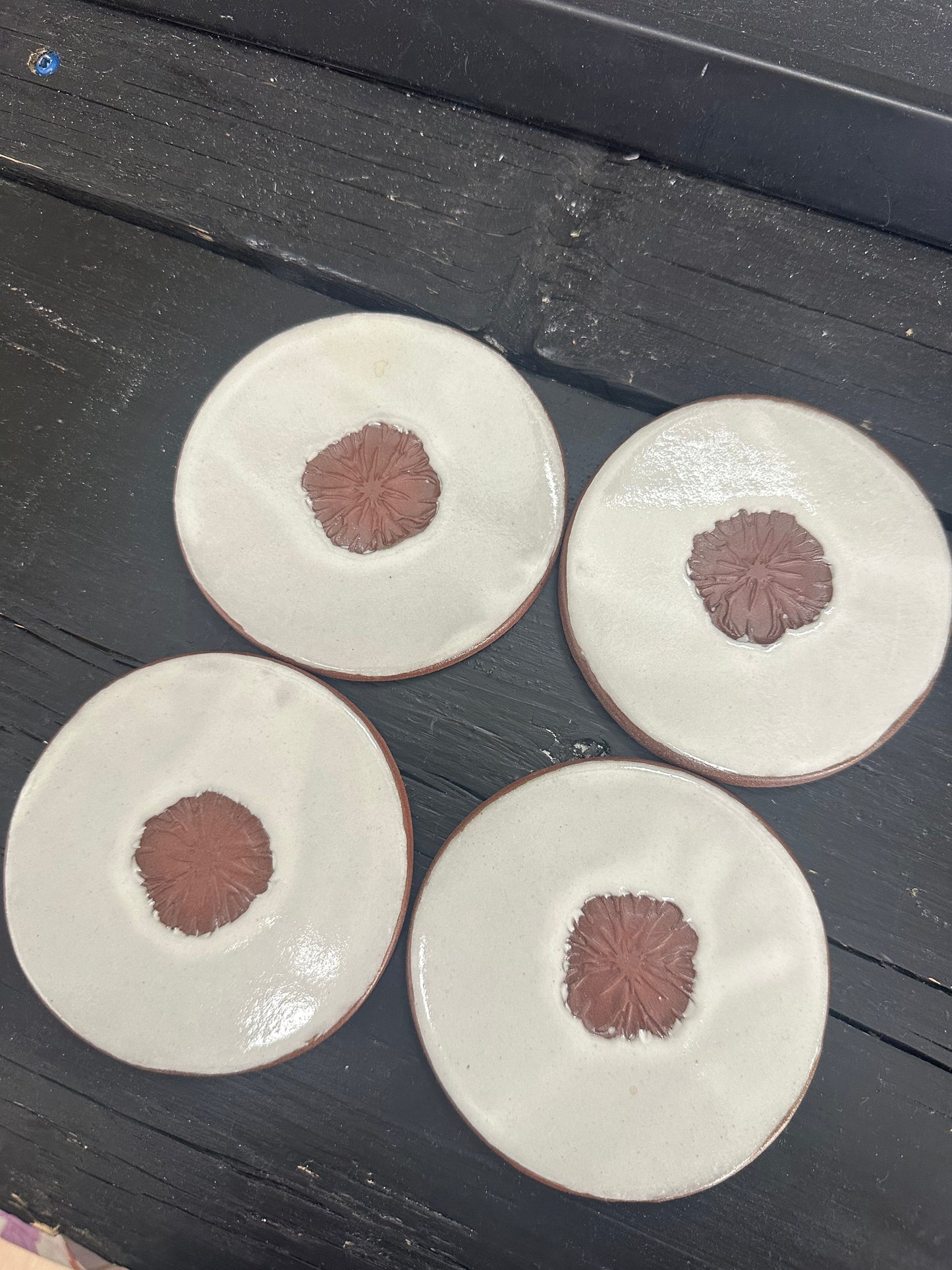 Set of 4 Pottery Coasters
