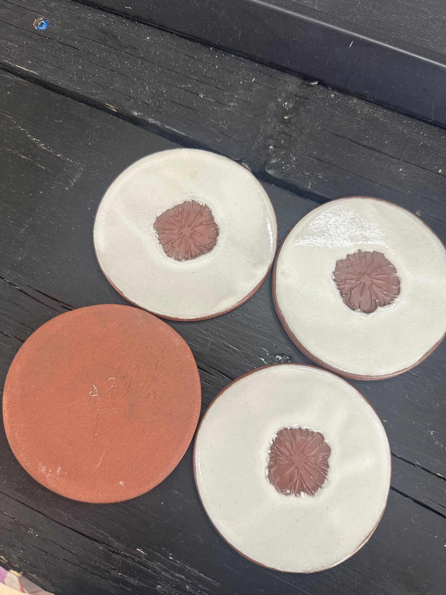 Set of 4 Pottery Coasters