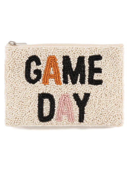 Game Day Beaded Zip Pouch