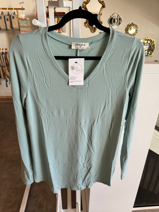 Luxe Long Sleeve Top - Mint