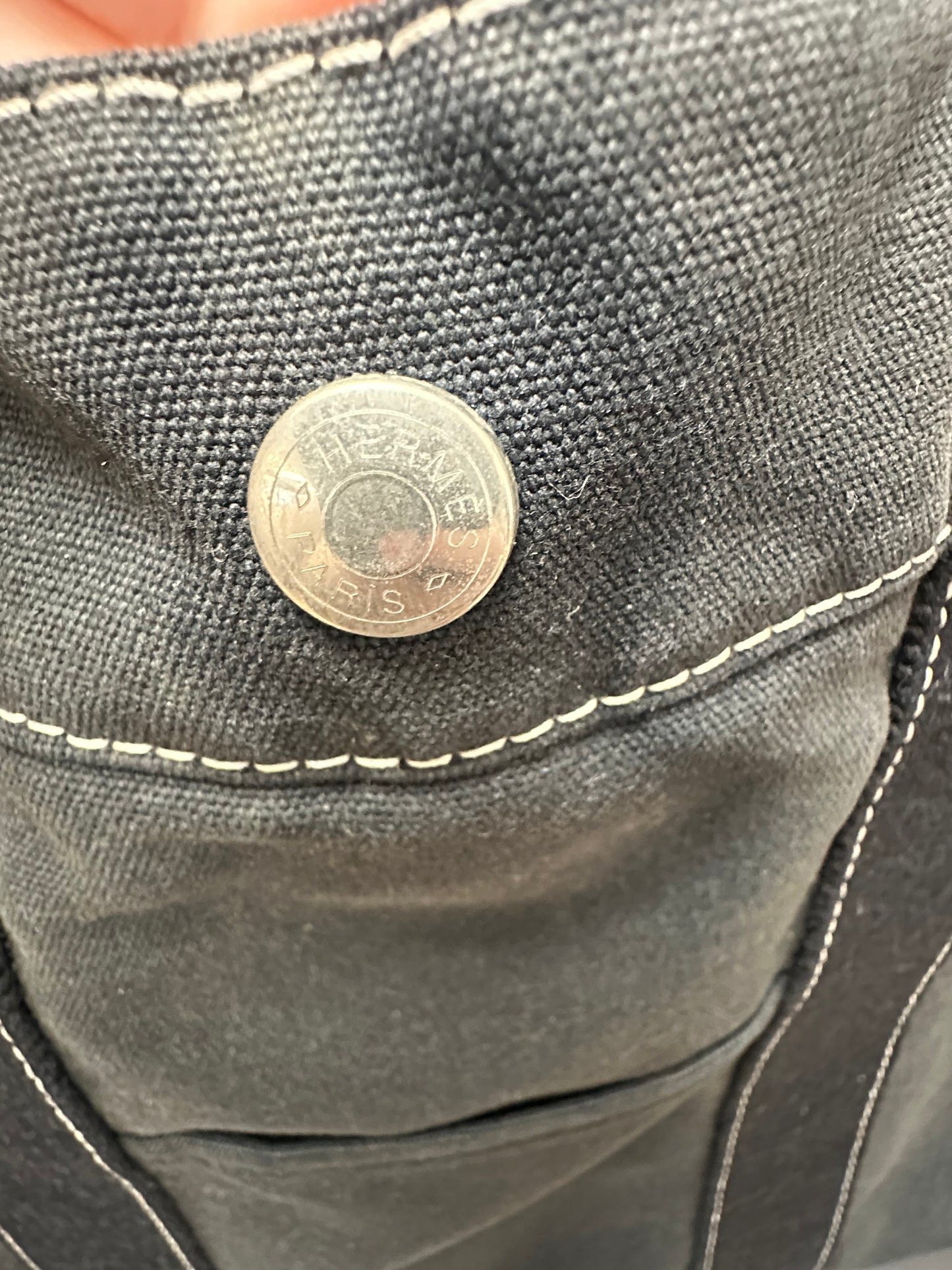 Hermes Black Canvas Tote