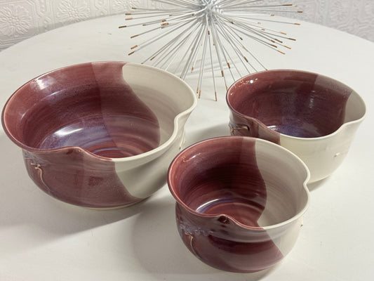 Pottery Nesting Mixing Bowls - Set of 3