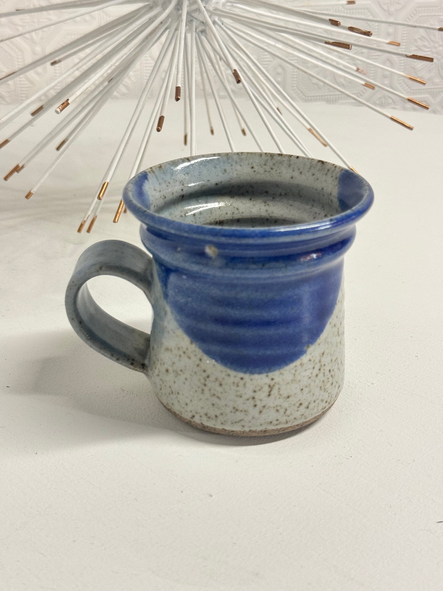 Blue/Ivory Speckled Pottery Mug