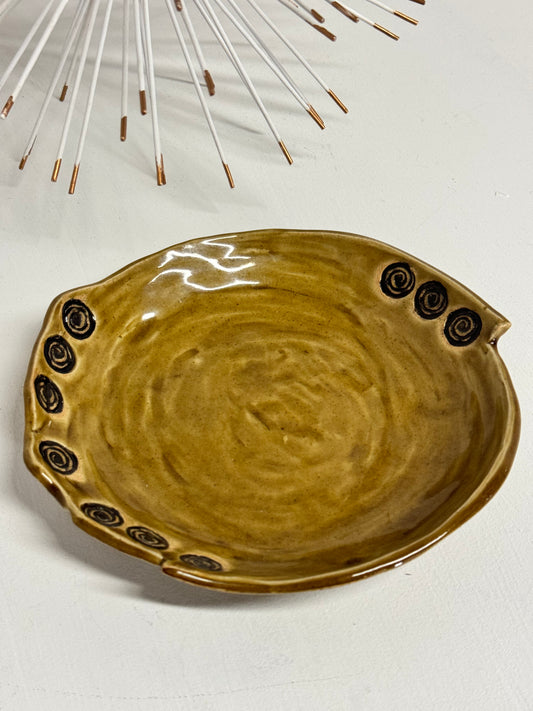 Olive Green/Swirl Trinket Plate