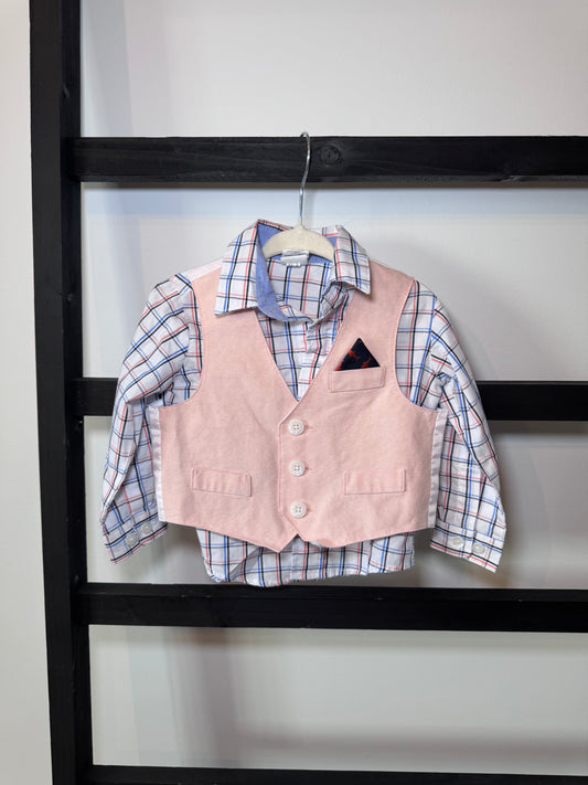 Dress Shirt + Vest - 6/9 Month